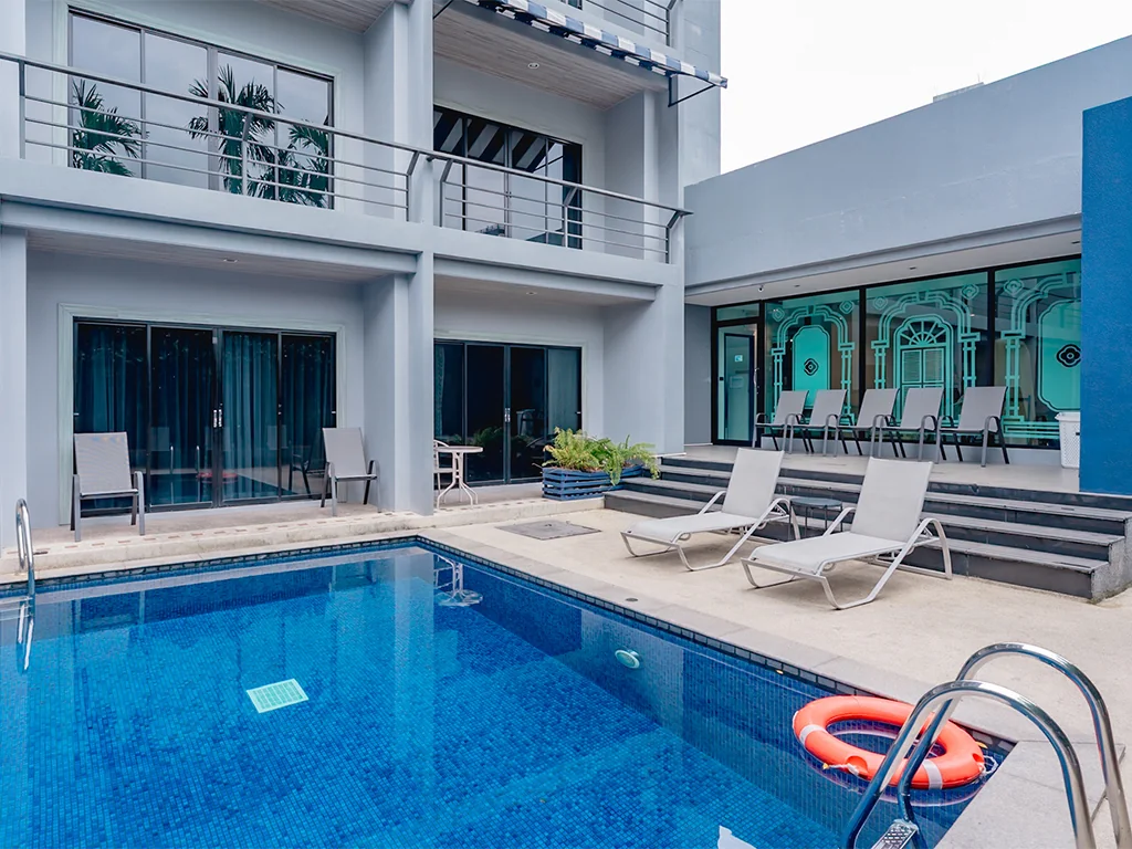 Botan Pool courtyard at Bhukitta Boutique Hotel